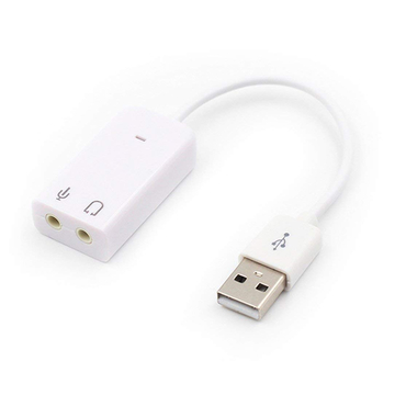 External USB 2.0 Virtual 7.1 Channel 3D Audio Sound Card White Converter Adapter